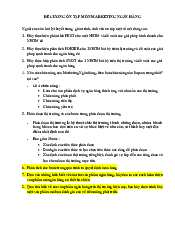 Đề cương ôn tập marketing ngân hàng - Marketing | Học viện Chính sách và Phát triển