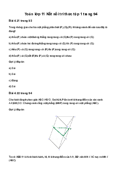 Toán 11 Bài 13: Hai mặt phẳng song song - sách Kết Nối Tri Thức