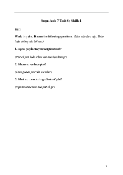 Giải Tiếng Anh 7 Unit 5: Skills 1 | Global Success