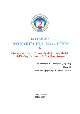 Vận dụng cặp phạm trù bản chất – hiện tượng để phân tích lối sống của thanh niên Việt Nam hiện nay | Bài tập lớn môn triết học mác - lênin