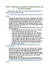 Xây Dựng Phong Trào Toàn Dân Bảo Vệ An Ninh Tổ Quốc: Nội Dung Chính | Quốc phòng - An ninh | Đại học Kinh tế - Đại học Đà Nẵng