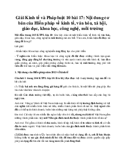 Giải Kinh tế và Pháp luật 10 bài 17 KNTT