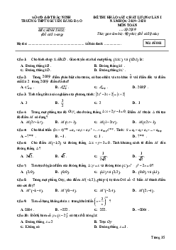 Đề khảo sát lần 1 Toán 11 năm 2019 – 2020 trường Nguyễn Đăng Đạo – Bắc Ninh