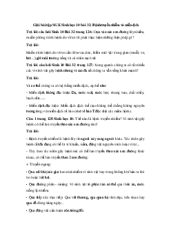 Giải bài tập SGK Sinh học 10 bài 32: Bệnh truyền nhiễm và miễn dịch | Kết nối tri thức