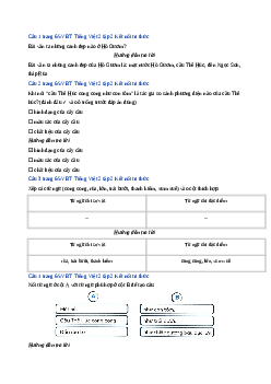 Giải VBT môn Tiếng việt 2 - Bài 29: Hồ Gươm| Kết nối tri thức
