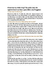 Khoa học tự nhiên là gì? Sự phân loại các ngành khoa học theo quan điểm của Ăngghen