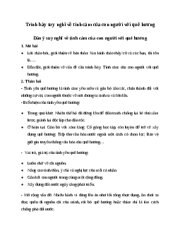 Văn mẫu lớp 6: Trình bày suy nghĩ về tình cảm của con người với quê hương | Kết nối tri thức