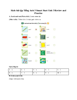 Sách bài tập Tiếng Anh 3 Smart Start Unit 3 Review and Practice