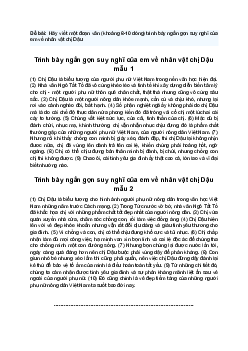Văn mẫu 8 | Đoạn văn trình bày ngắn gọn suy nghĩ về nhân vật chị Dậu