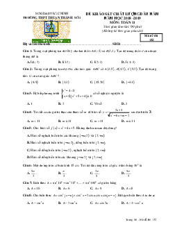 Đề KSCL đầu năm 2018 – 2019 Toán 11 trường THPT Thuận Thành 1 – Bắc Ninh