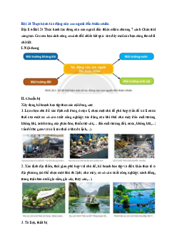 Giải SGK môn Địa lí 6 Bài 24 Thực hành tác động của con người đến thiên nhiên | Chân trời sáng tạo
