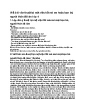 Viết bài văn thuật lại một việc tốt mà em hoặc bạn bè, người thân đã làm lớp 4