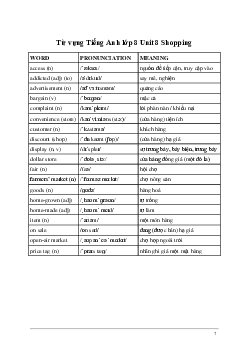 Giải Tiếng Anh 8 Unit 8: Từ vựng | Kết nối tri thức