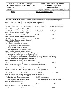 Đề giữa học kỳ 1 Toán 6 năm 2023 – 2024 trường THCS 19.8 – Quảng Nam