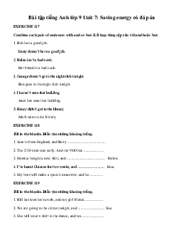 Bài tập tiếng Anh lớp 9 Unit 7: Saving energy có đáp án