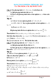 Phương trình bậc hai và hệ thức vi-ét môn toán 9 (có lời giải)