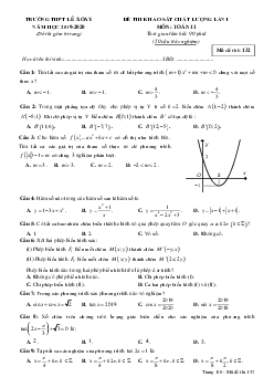 Đề khảo sát chất lượng lần 1 Toán 11 năm 2019 – 2020 trường Lê Xoay – Vĩnh Phúc