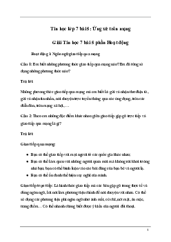 Bài 5: Ứng xử trên mạng | Giải Tin học lớp 7 sách Kết nối tri thức