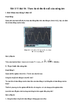 Vật lí 11 Bài 10: Thực hành Đo tần số của sóng âm