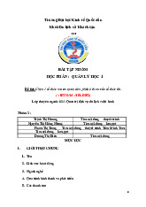 Chọn 1 tổ chức mà em quan tâm, phân tích cơ cấu tổ chức đó | Bài tập nhóm môn Quản lý học