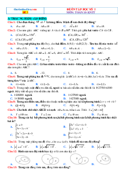 Đề kiểm tra học kỳ 1 Toán 10 Kết nối tri thức (có đáp án)-Đề 8