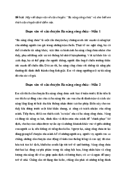 Viết đoạn văn về câu chuyện Ba nàng công chúa | Văn mẫu Tiếng việt 4| Cánh diều