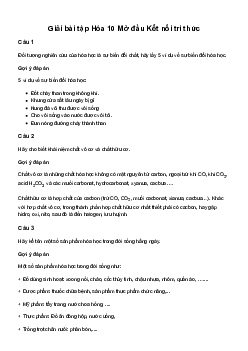Hoá học 10: Mở đầu - Kết Nối Tri Thức