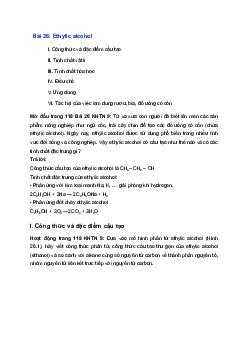 Giải Khoa học tự nhiên 9 Kết nối tri thức Bài 26: Ethylic alcohol
