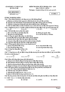 Đề thi học kỳ 1 Vật Lý 11 Quảng Nam 2017-2018 (có đáp án)