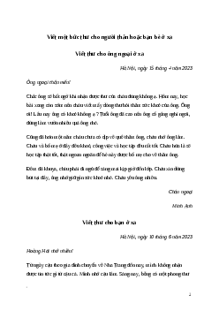 Văn mẫu Viết một bức thư cho người thân hoặc bạn bè ở xa (4 mẫu) | Kết nối tri thức
