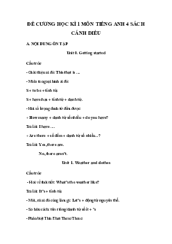Đề cương ôn tập học kì 1 môn Tiếng Anh 4 sách global Success