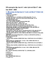 Đề cương ôn tập học kì 1 môn Lịch sử Địa lí 7 năm học 2024 - 2025