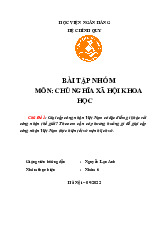 Bài tập nhóm Đặc điểm giai cấp công nhân Việt Nam và sứ mệnh lịch sử môn Chủ nghĩa xã hội khoa học | Học viện Ngân hàng