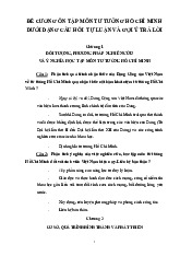Đề Cương Ôn Tập môn Tư tưởng Hồ Chí Minh | Trường Đại học Khoa học Tự nhiên, Đại học Quốc gia Thành phố Hồ Chí Minh