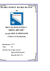 BÁO CÁO BÀI TẬP TUẦN 2 “KHÔNG ĐẾN MỘT” HỌC PHẦN: KHỞI SỰ KINH DOANH