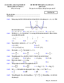 Đề thi thử Toán THPTQG 2019 lần 1 trường Quỳnh Lưu 2 – Nghệ An