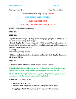 Bài 1 Tuần 32 Tiết 1, 2 | Giáo án Tiếng Việt 2 học kì 2 | Chân trời sáng tạo