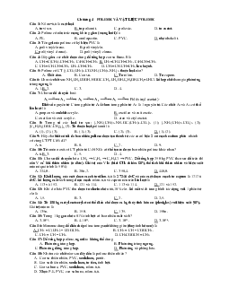 60 câu hỏi trắc nghiệm Polime và Vật liệu Polime