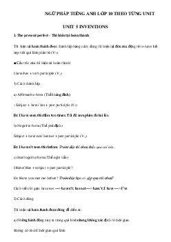 Ngữ pháp Tiếng Anh 10 Unit 5: Inventions - Global success