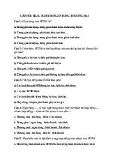 Câu hỏi trắc nghiệm môn Ngân hàng thương mại | Học viện Ngân hàng