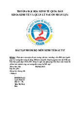 Phân Tích Yếu Tố Ảnh Hưởng Đến FDI Tại Việt Nam | Môn Kinh tế đầu tư - Đại học Kinh Tế Quốc Dân