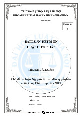 Bài luận hết môn Luật hiến pháp - trường Đại học Kinh tế Thành phố Hồ Chí Minh