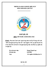 Phân tích về tình cảnh người công nhân ở thế kỷ 19 trong cuốn sách “Tình cảnh giai cấp Công nhân Anh” của Ăngghen | Bài tập lớn môn Chủ nghĩa xã hội Neu