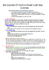 Đề cương ôn tập cuối kỳ môn Pháp Luật Đại Cương | Đại Học Hà Nội