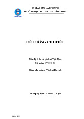 Đề cương chi tiết học phần Cơ sở văn hóa Việt Nam | Trường Đại học Dân lập Hải Phòng
