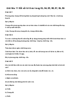 Hóa Học lớp 11 Bài 11: Phương pháp tách biệt và tinh chế hợp chất hữu cơ sách Kết Nối Tri Thức