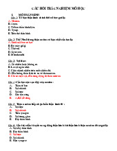 Câu hỏi trắc nghiệm Mô học (Có đáp án) | Đại học Y dược Huế