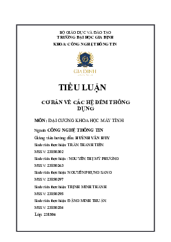 Cơ bản về các hệ đếm thông dụng - Tiểu luận môn Đại cương khoa học máy tính | Đại học Gia Định