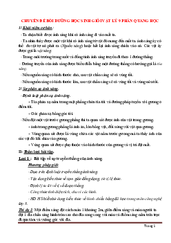 Bồi dưỡng học sinh giỏi vật lý 9 Phần Quang học