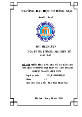 Phân tích các yếu tố cơ bản của mô hình thương mại điện tử của Masan Việt Nam | Bài thảo luận thương mại điện tử căn bản